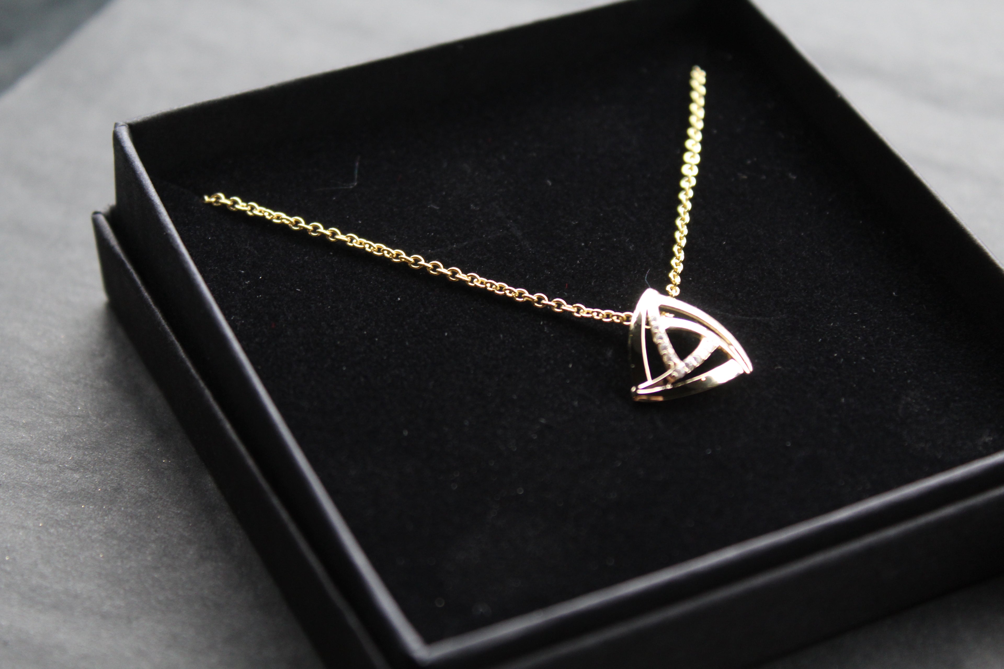 Triangle Cubic Zirconia Knot Necklace