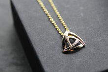 Load image into Gallery viewer, Triangle Cubic Zirconia Knot Necklace
