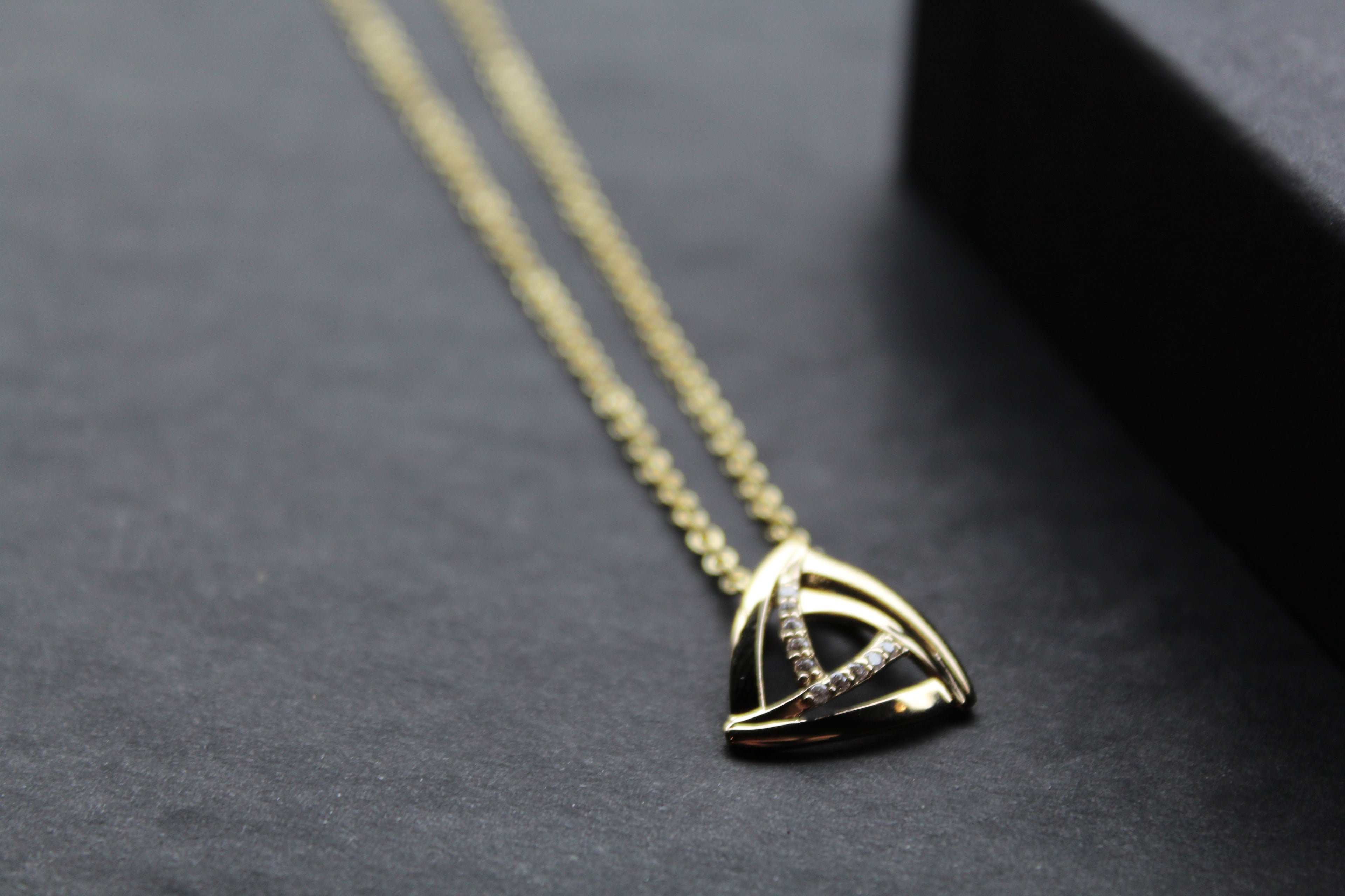 Triangle Cubic Zirconia Knot Necklace