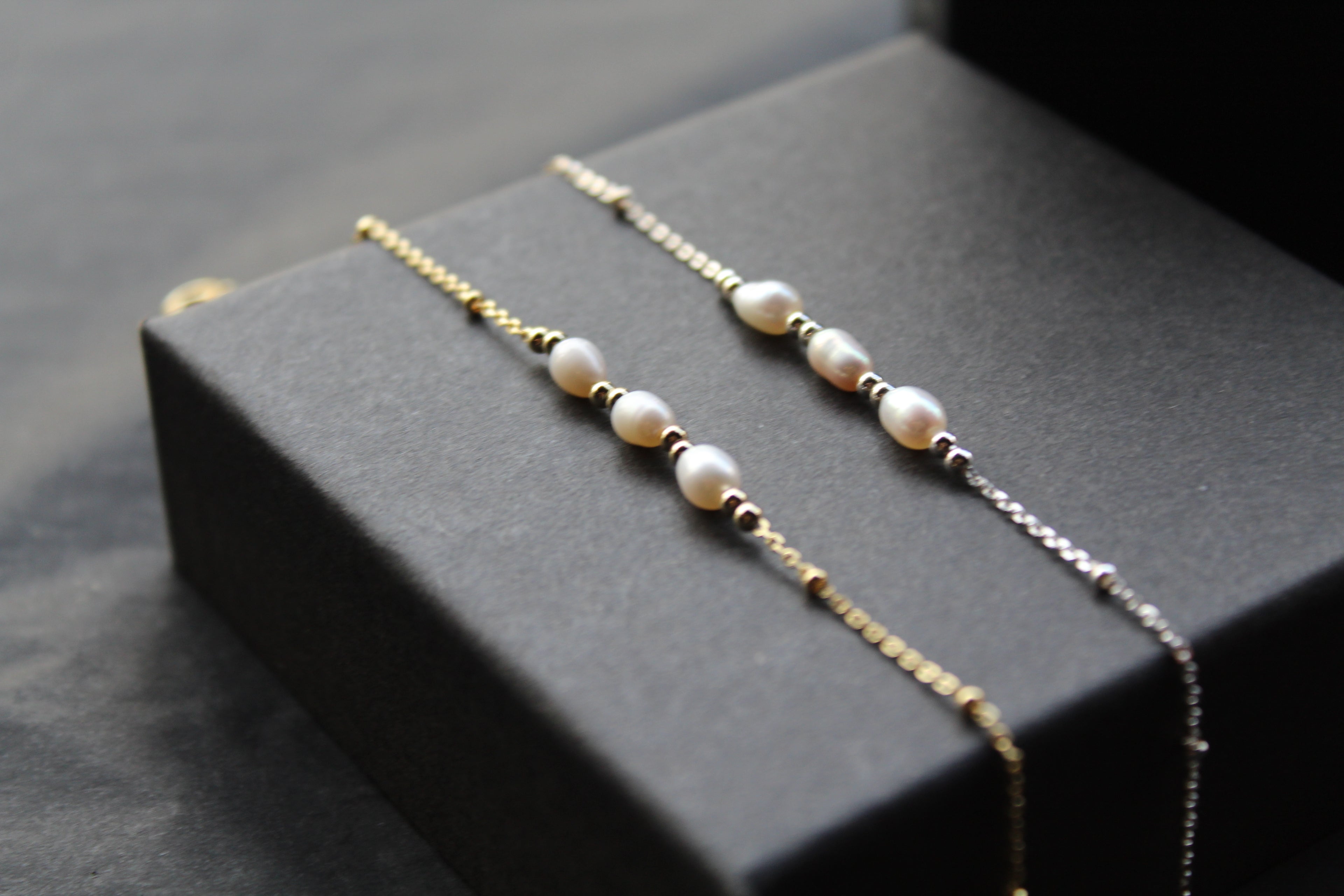 Trio of Freshwater Pearls on Beaded Bracelet