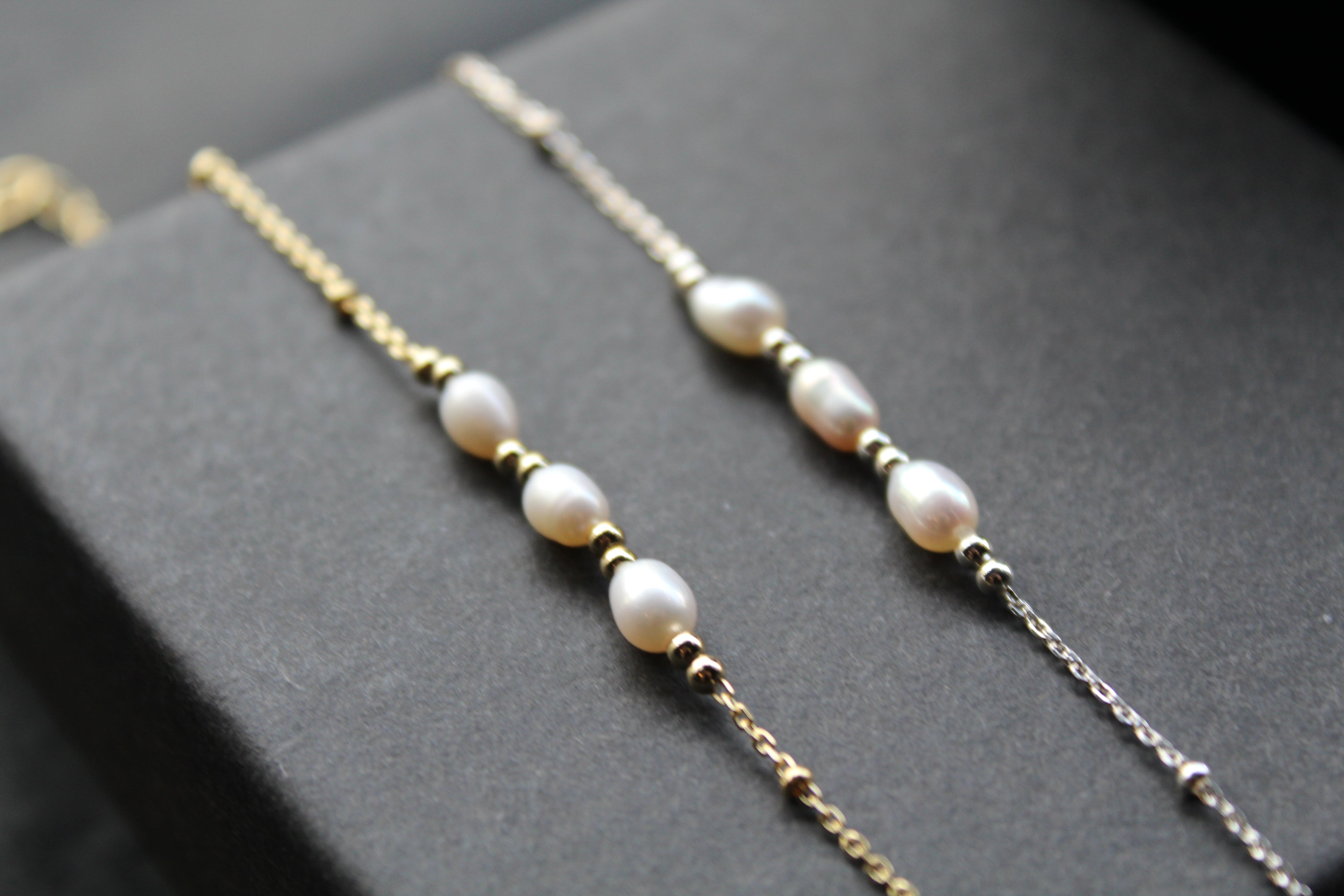 Trio of Freshwater Pearls on Beaded Bracelet