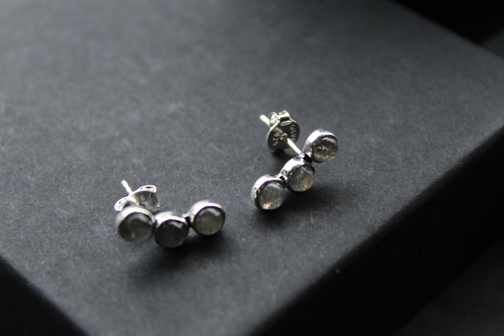 Trio of Labradorite Climber Earrings