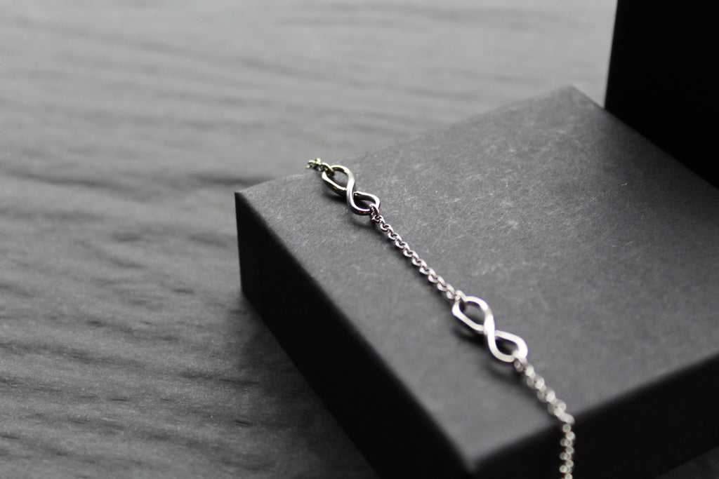 Triple Infinity Symbols Silver Chain Bracelet