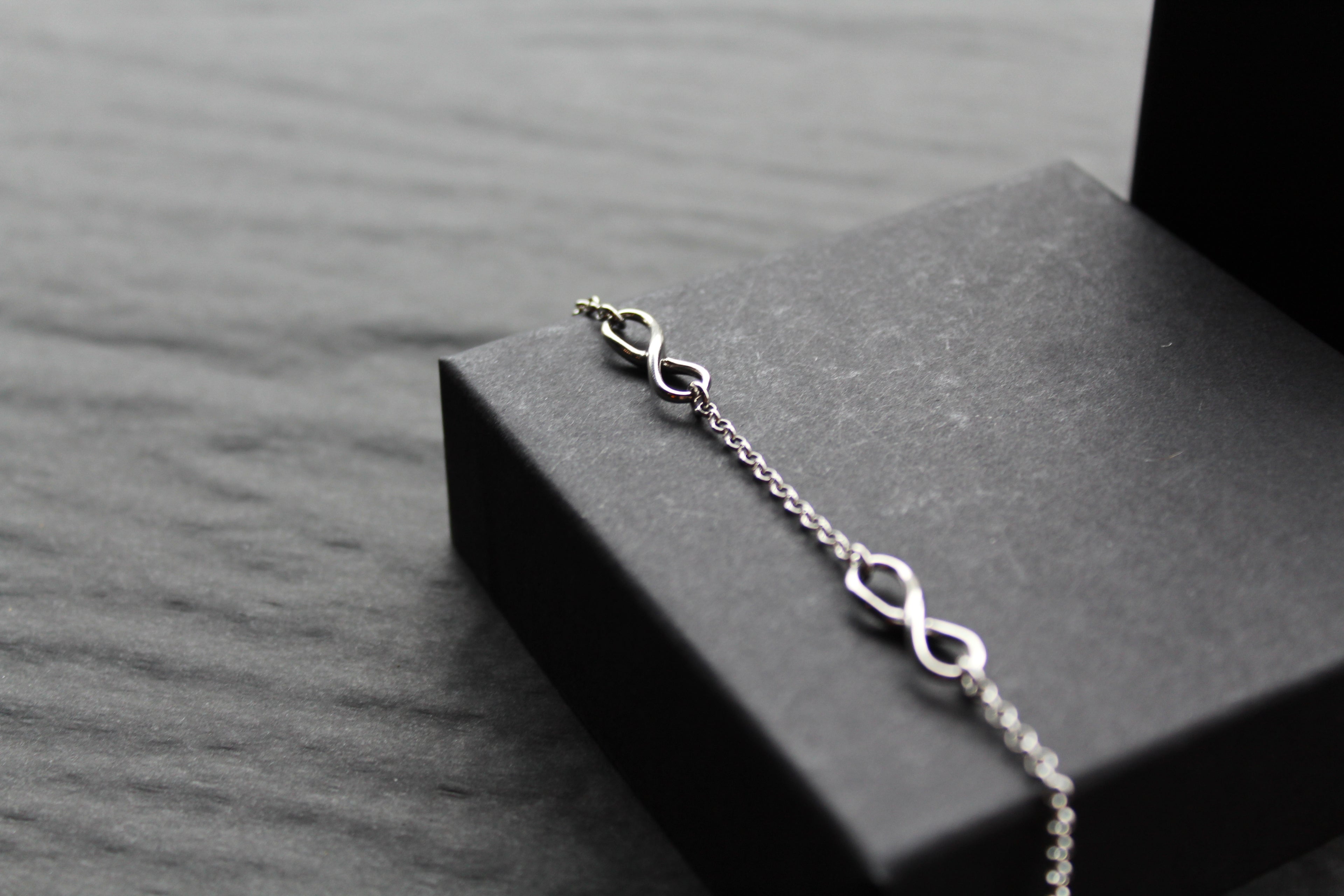Triple Infinity Symbols Silver Chain Bracelet