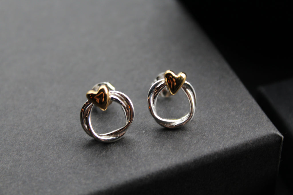 Triple Twist Heart Studs