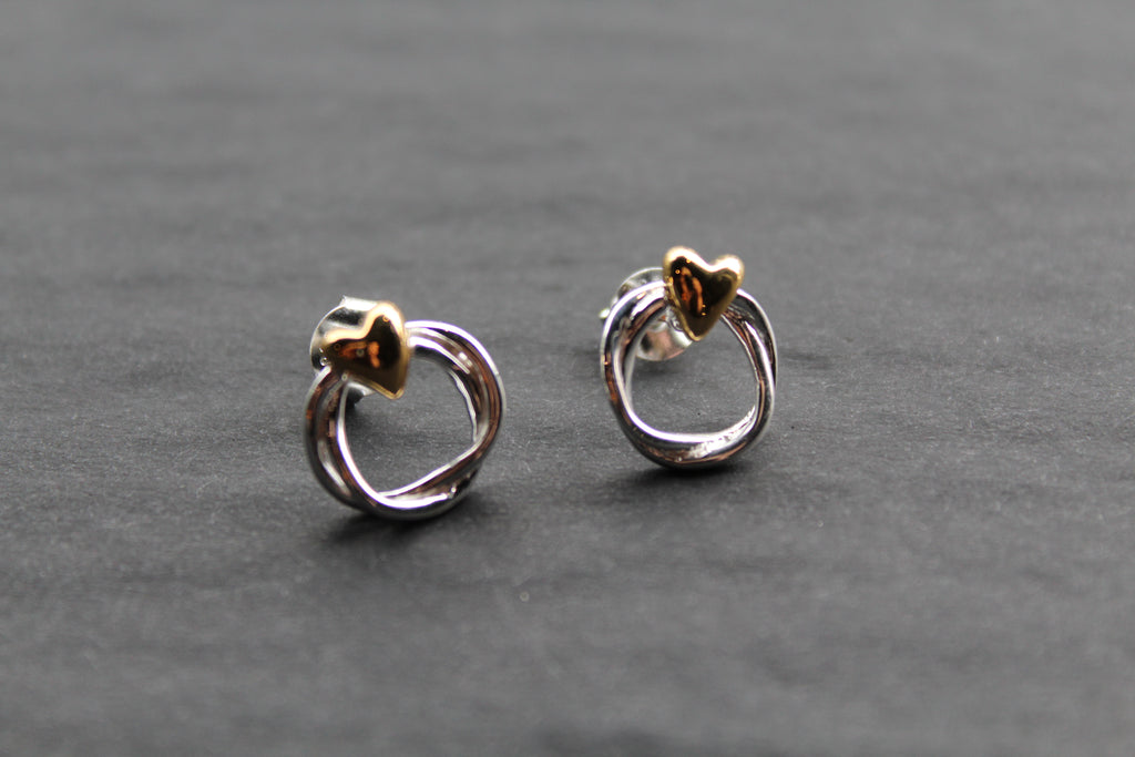 Triple Twist Heart Studs