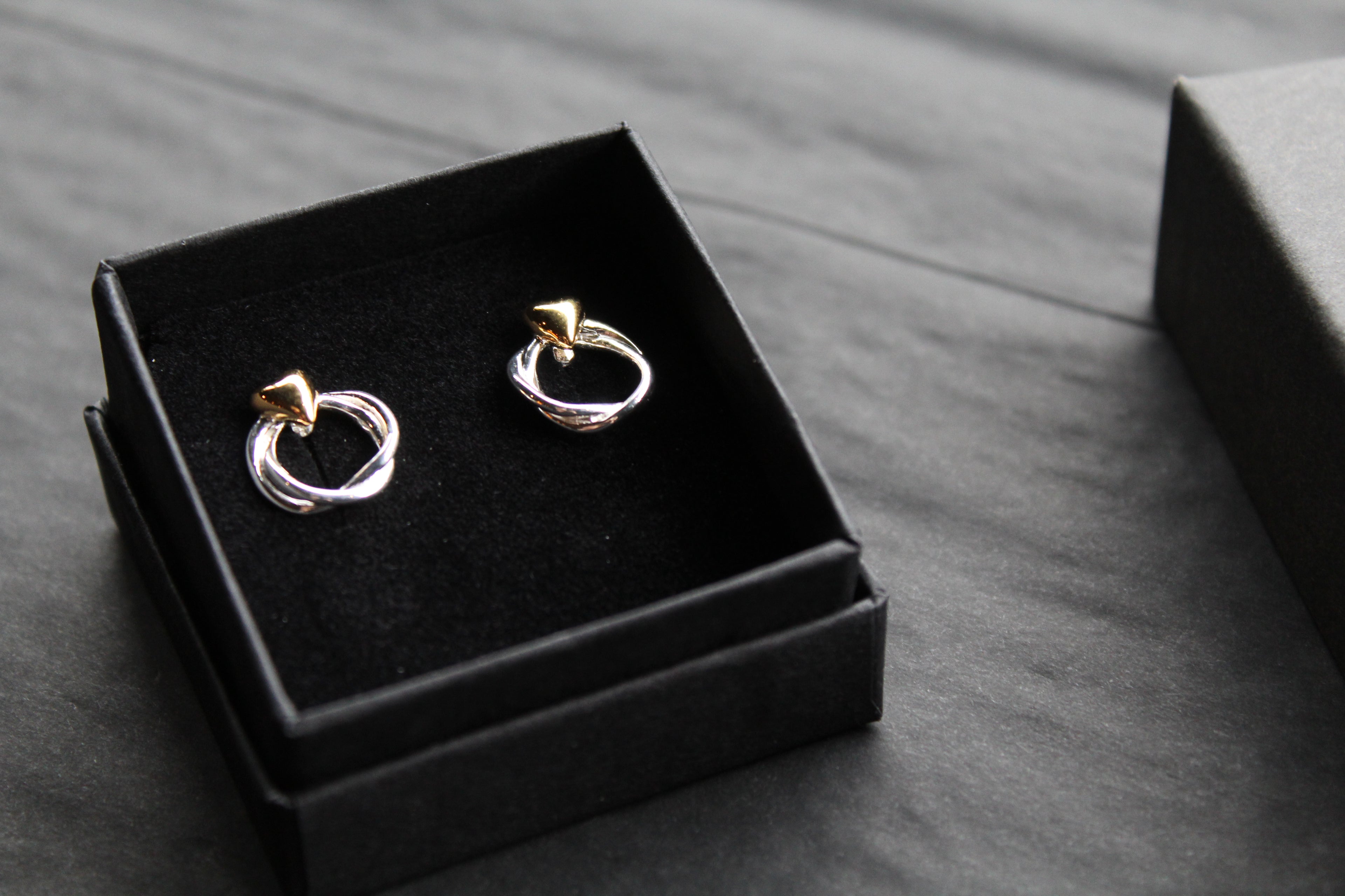 Triple Twist Heart Studs