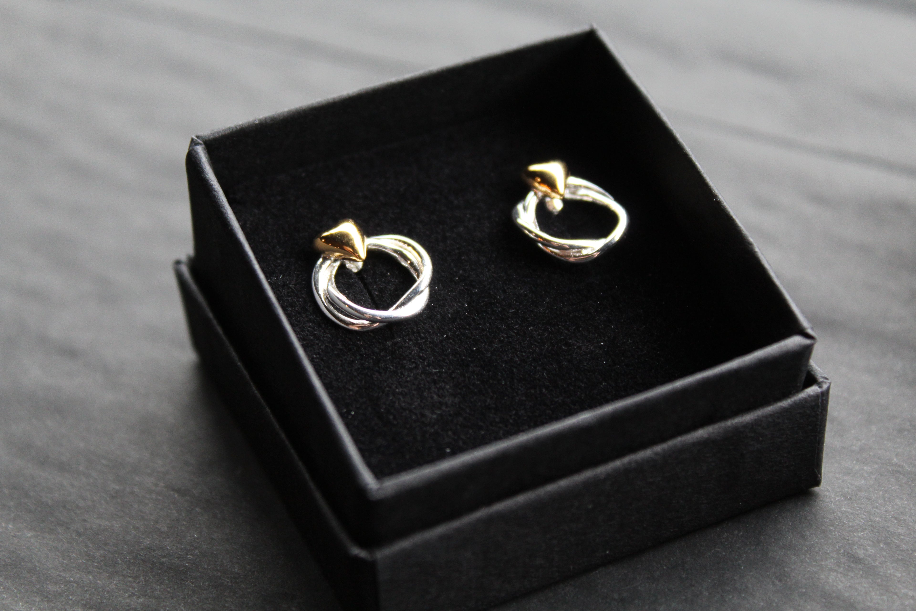 Triple Twist Heart Studs