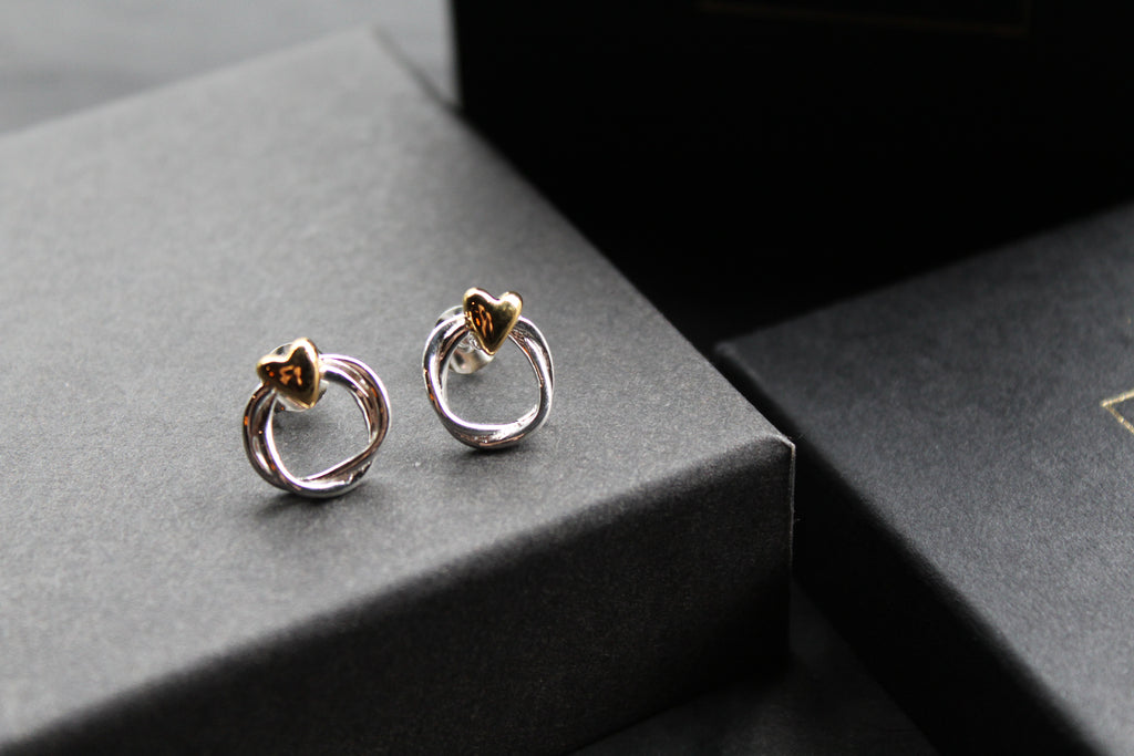 Triple Twist Heart Studs