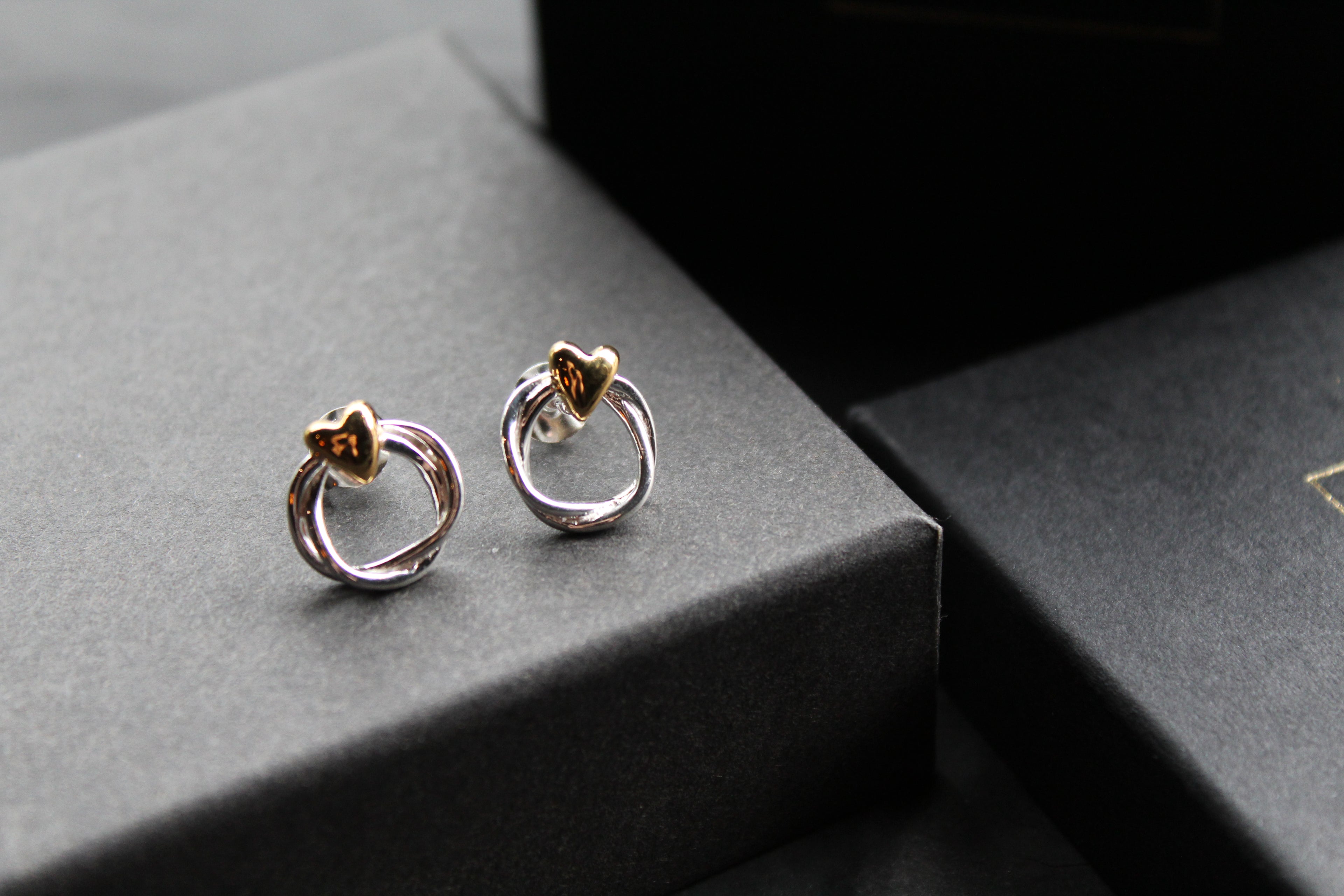 Triple Twist Heart Studs