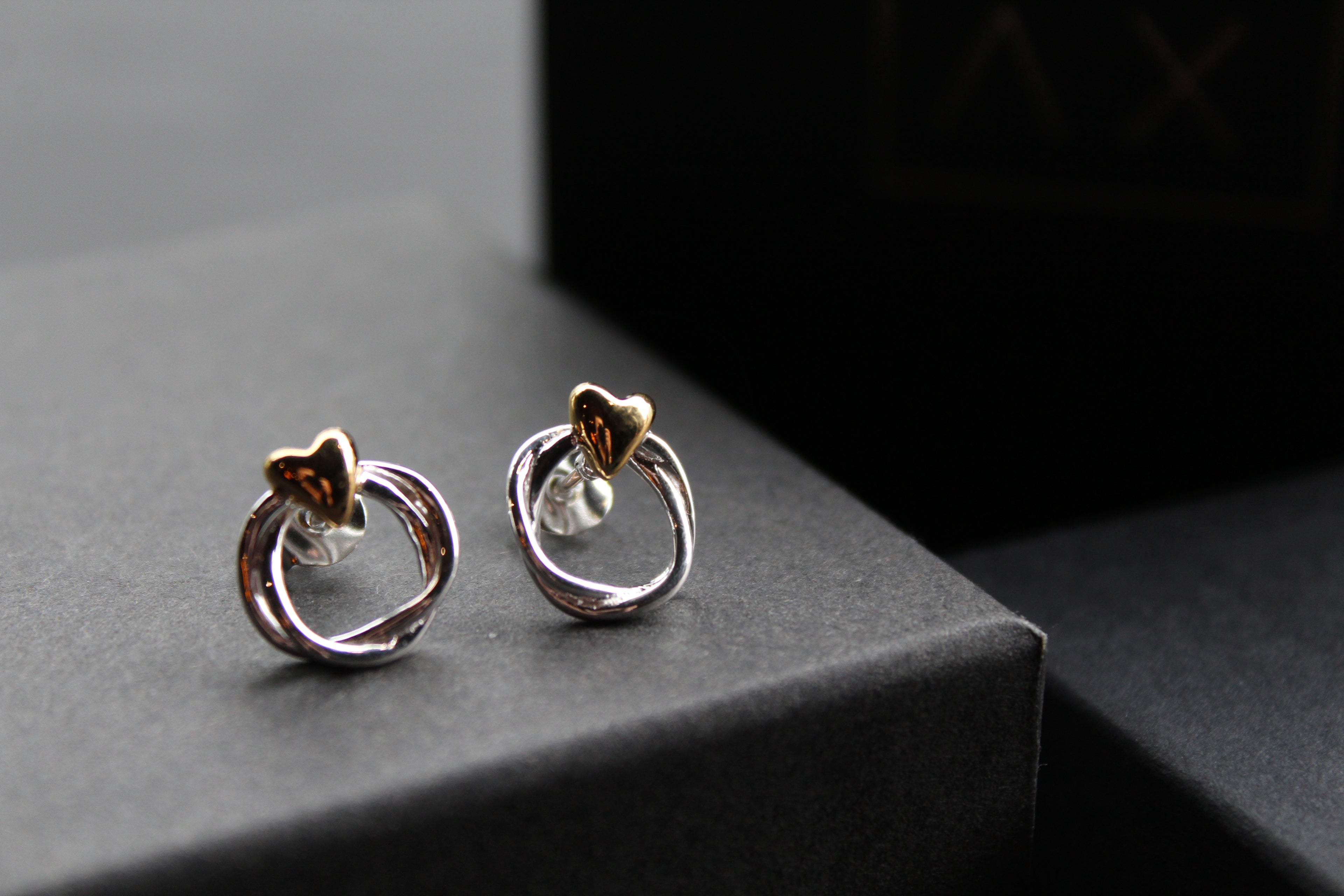Triple Twist Heart Studs