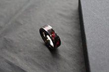 Load image into Gallery viewer, Tungsten Carbide Ring with Black &amp; Red Carbon Fibre
