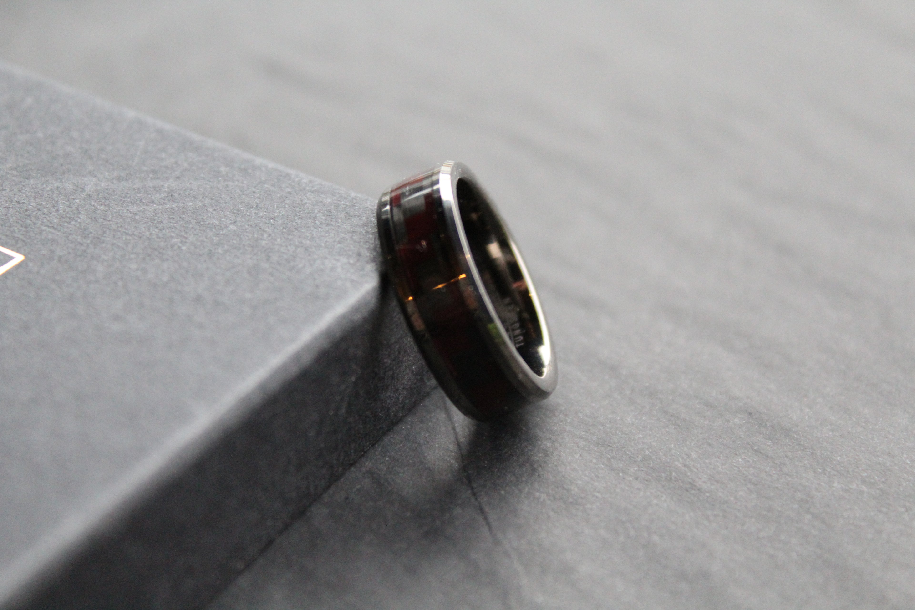 Tungsten Carbide Ring with Black & Red Carbon Fibre