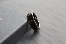 Load image into Gallery viewer, Tungsten Carbide Ring with Black &amp; Red Carbon Fibre
