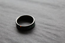 Load image into Gallery viewer, Tungsten Carbide Ring with Blue, Green &amp; Black Stones
