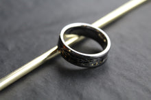 Load image into Gallery viewer, Tungsten Carbide Ring with Wave Design Carbon Fibre
