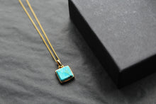 Load image into Gallery viewer, Turquoise Square Pendant with Rounded Corners
