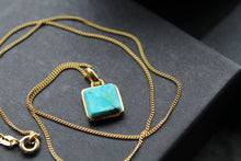 Load image into Gallery viewer, Turquoise Square Pendant with Rounded Corners
