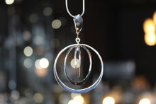 Load image into Gallery viewer, Twirling Silver Hoops Pendant with 18 - 20&quot; Silver Chain
