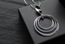 Load image into Gallery viewer, Twirling Silver Hoops Pendant with 18 - 20&quot; Silver Chain
