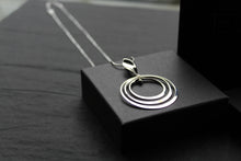 Load image into Gallery viewer, Twirling Silver Hoops Pendant with 18 - 20&quot; Silver Chain
