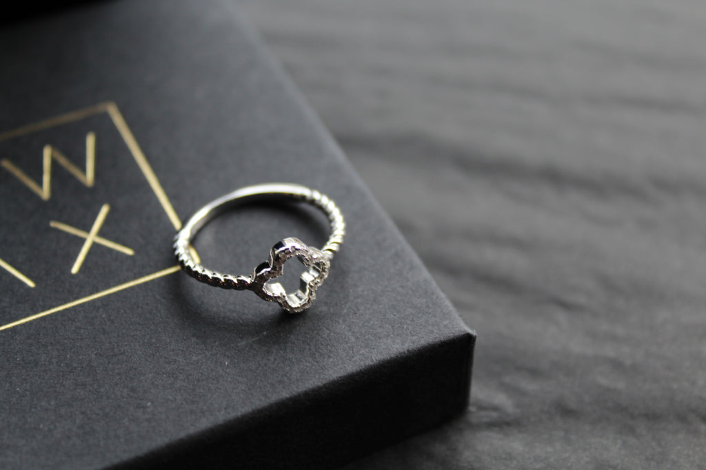 Vintage Clover Silver Ring