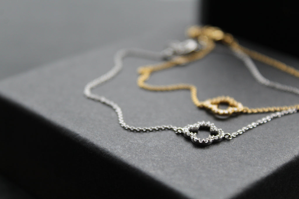 Vintage Open Flower Bracelet with Cubic Zirconia