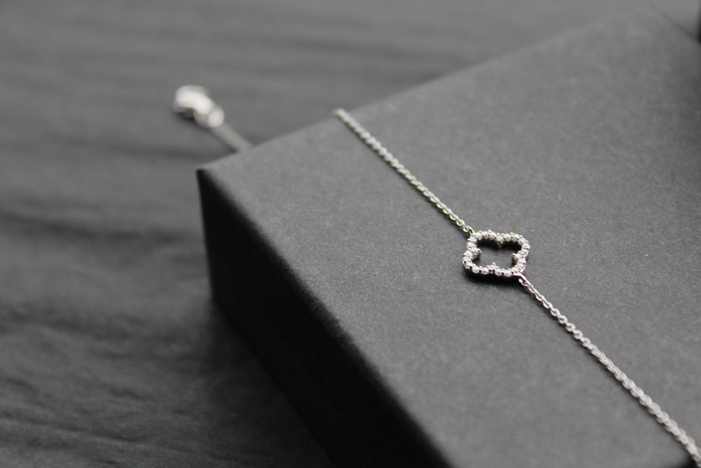 Vintage Open Flower Bracelet with Cubic Zirconia