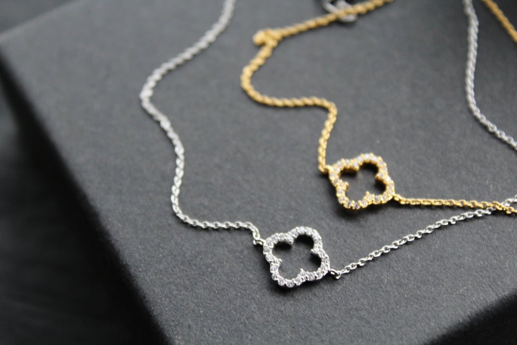 Vintage Open Flower Bracelet with Cubic Zirconia