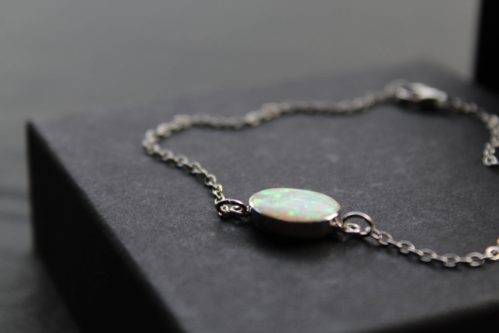 White Opalite Chain Bracelet