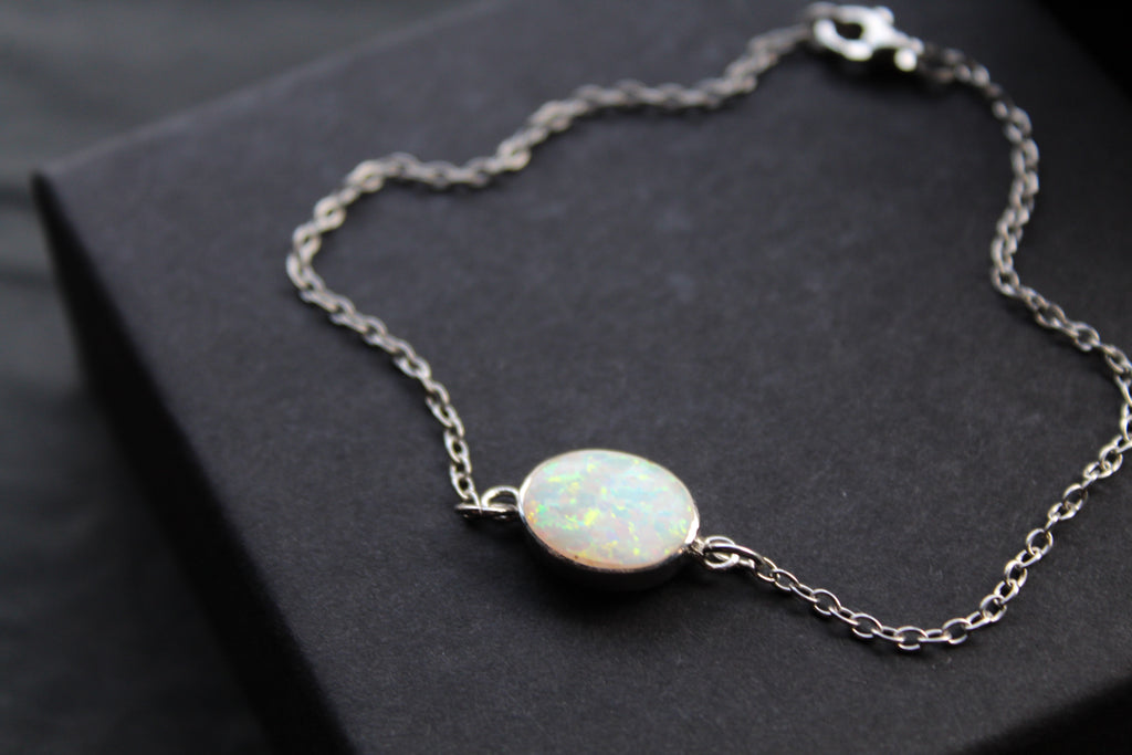 White Opalite Chain Bracelet