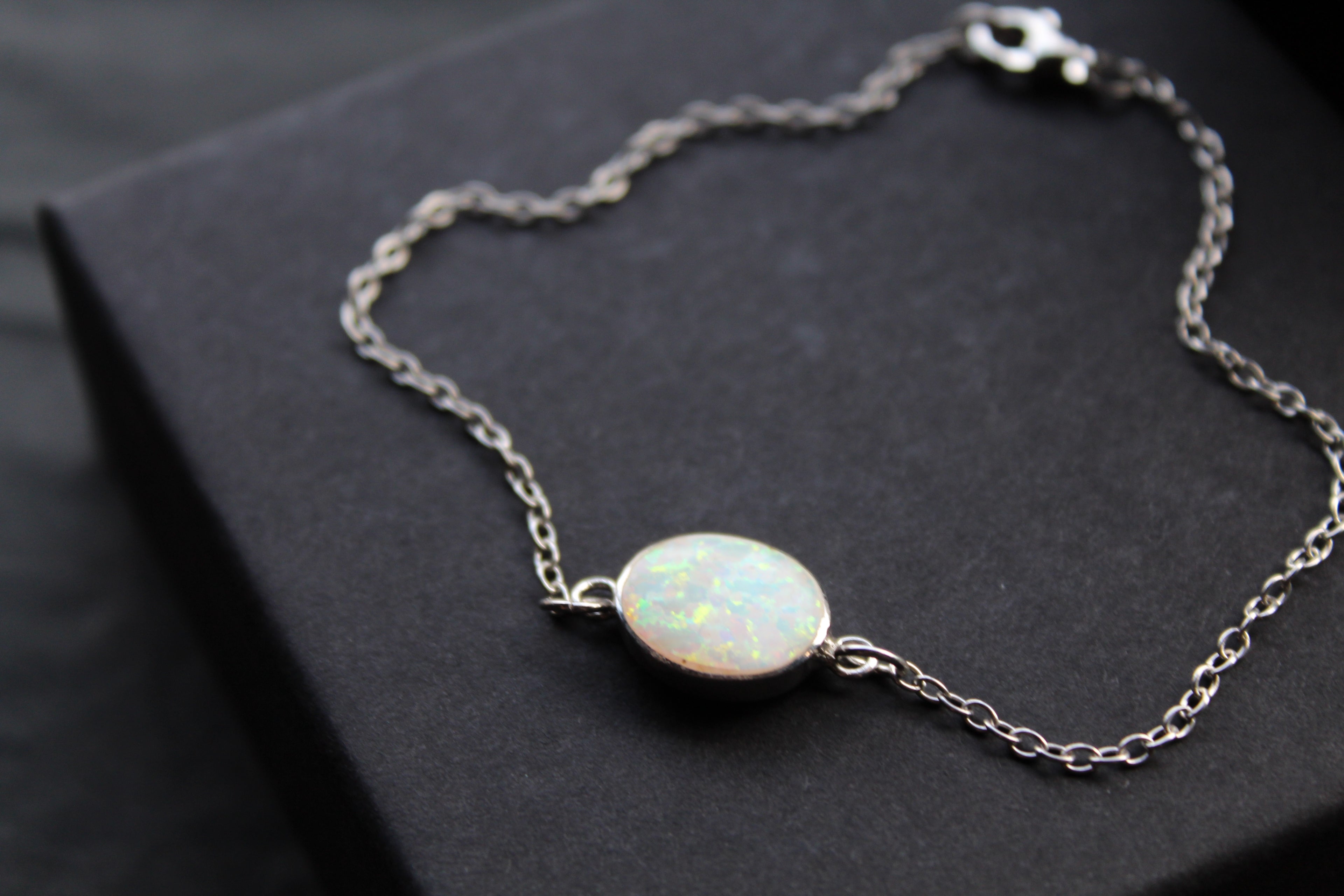 White Opalite Chain Bracelet