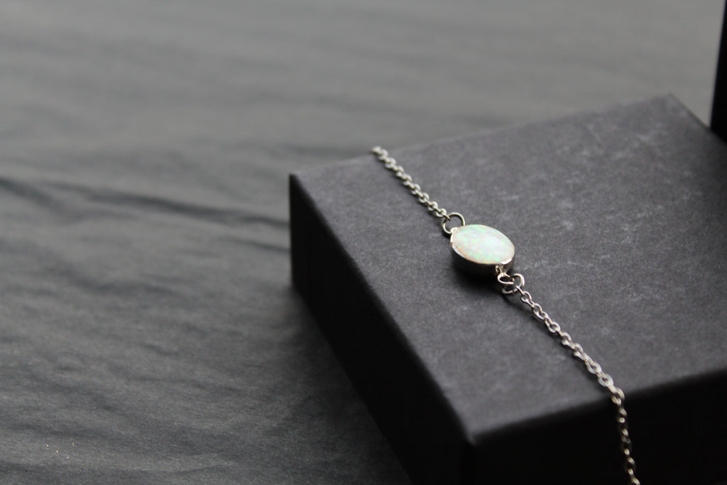 White Opalite Chain Bracelet