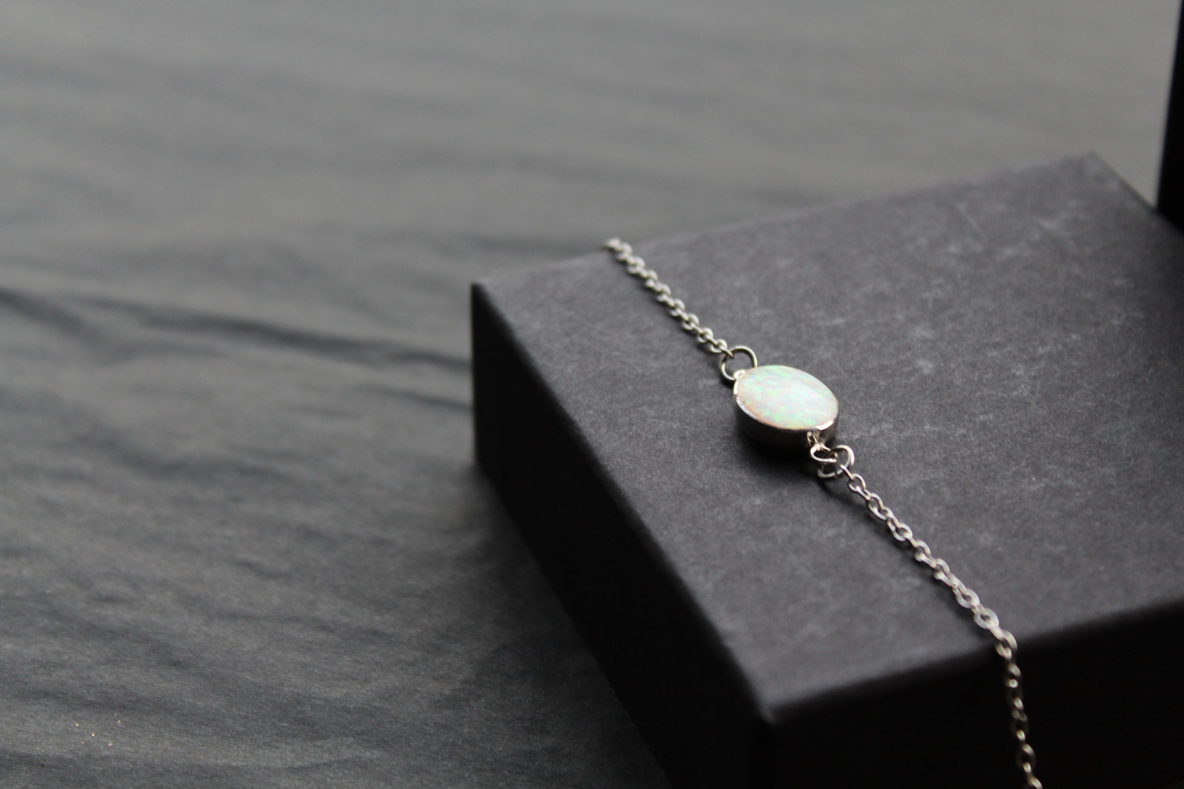 White Opalite Chain Bracelet