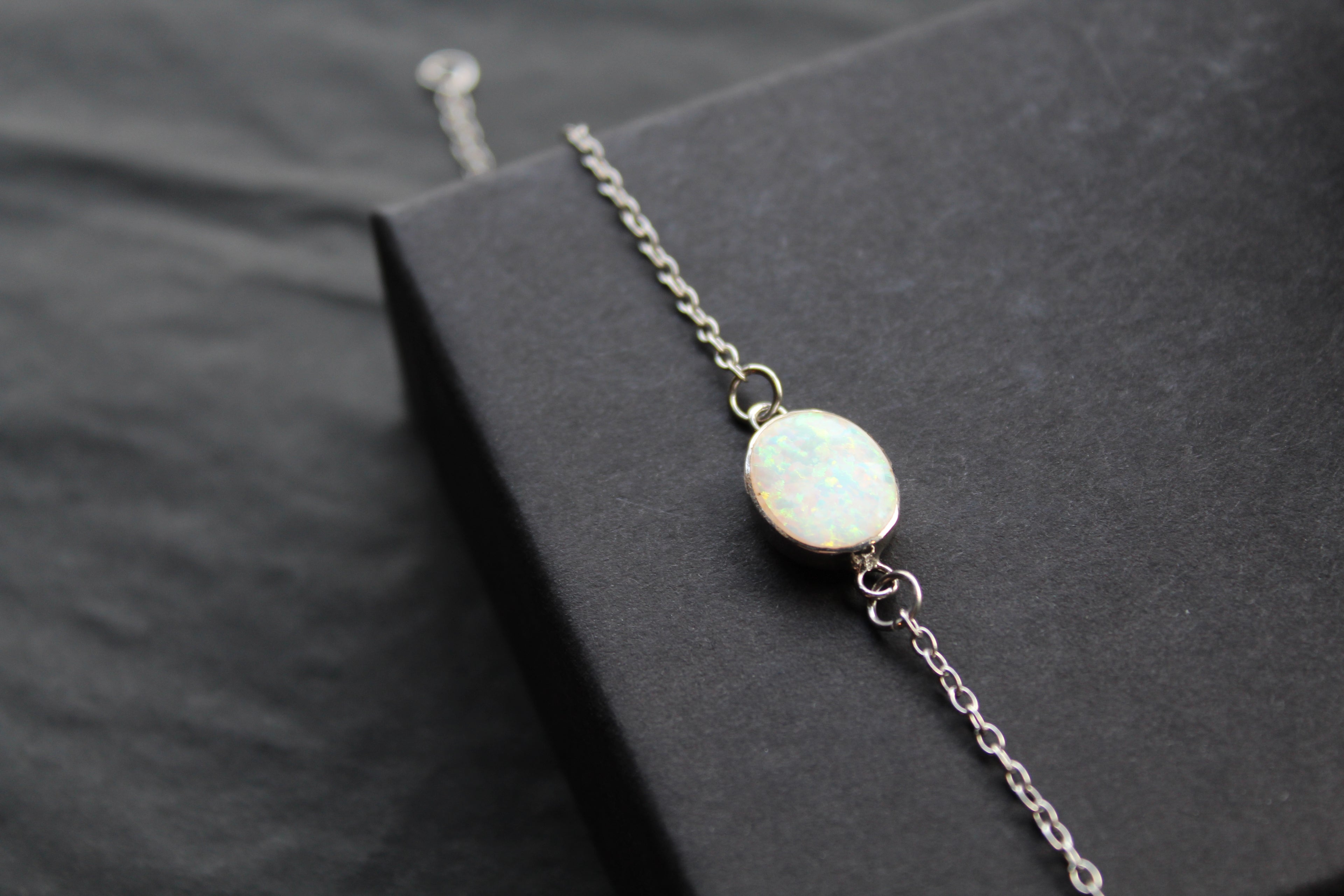 White Opalite Chain Bracelet