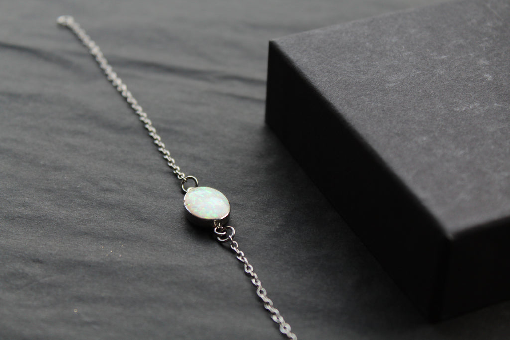 White Opalite Chain Bracelet