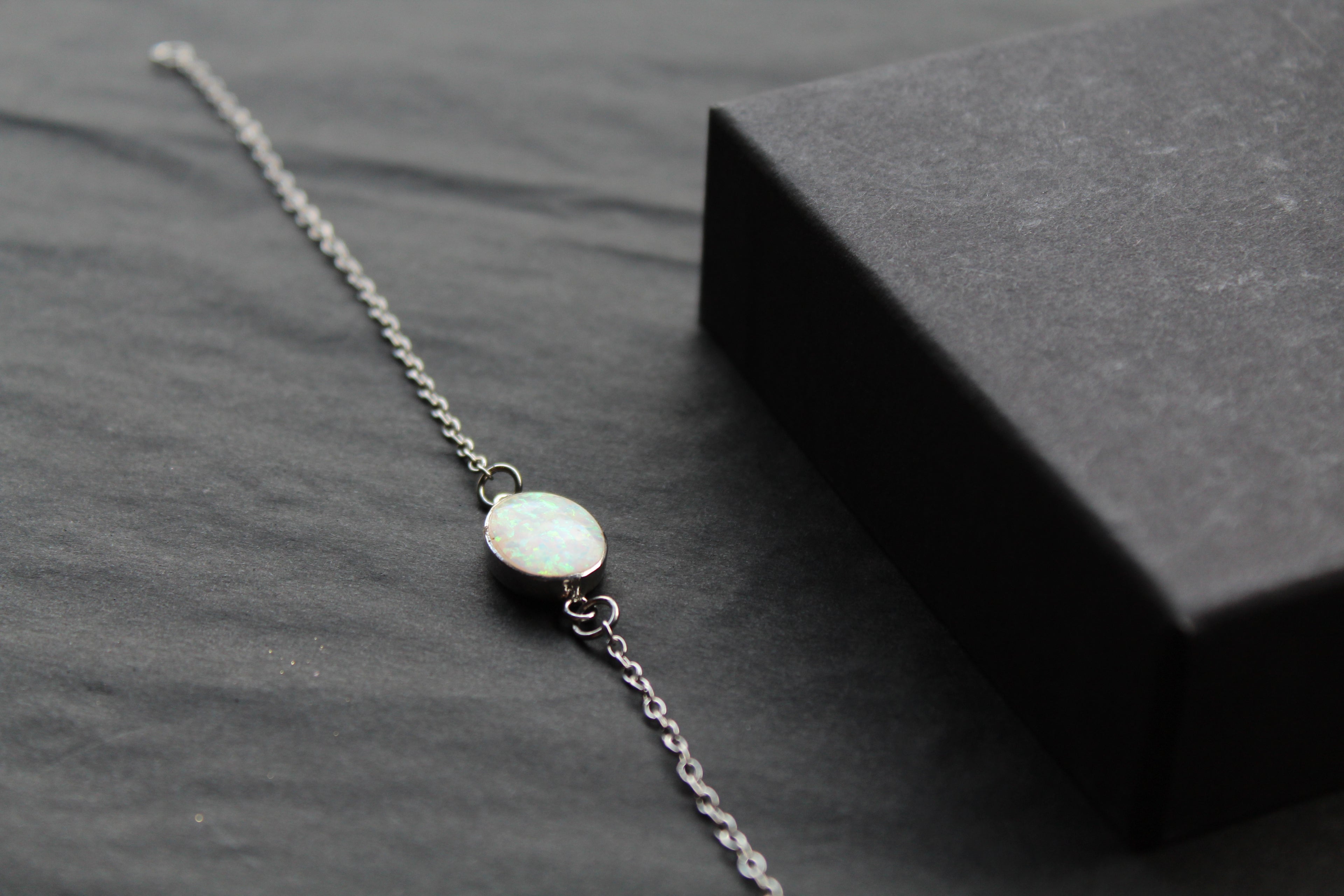White Opalite Chain Bracelet