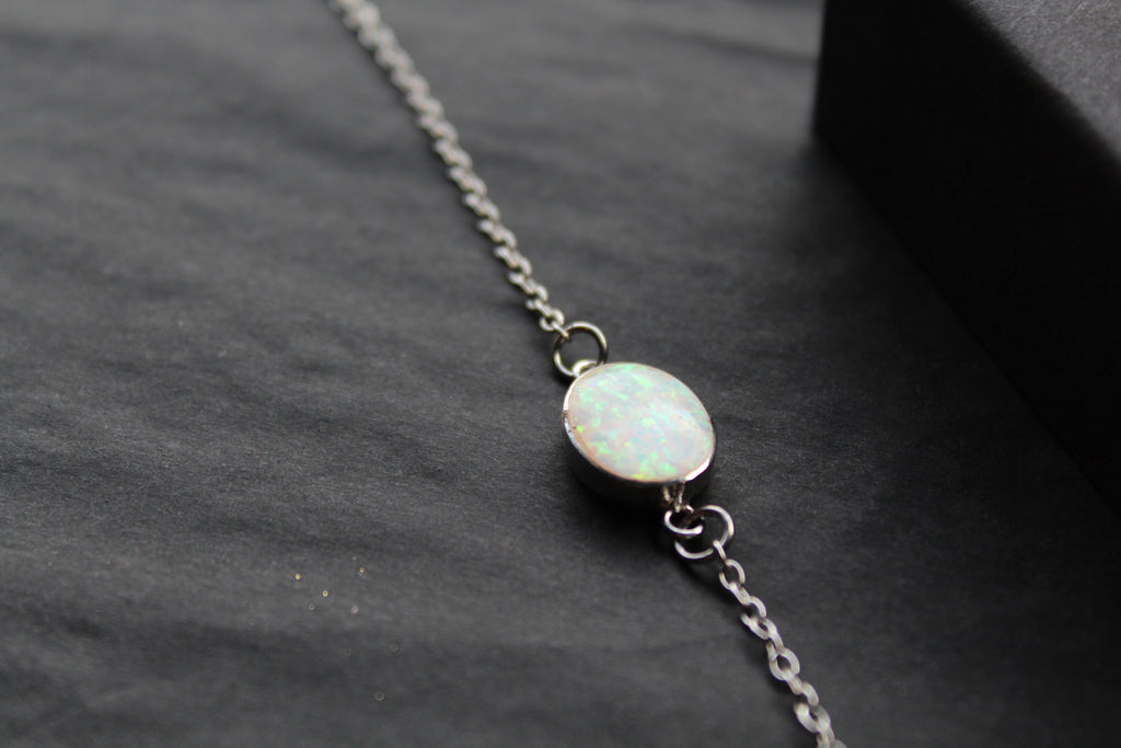 White Opalite Chain Bracelet