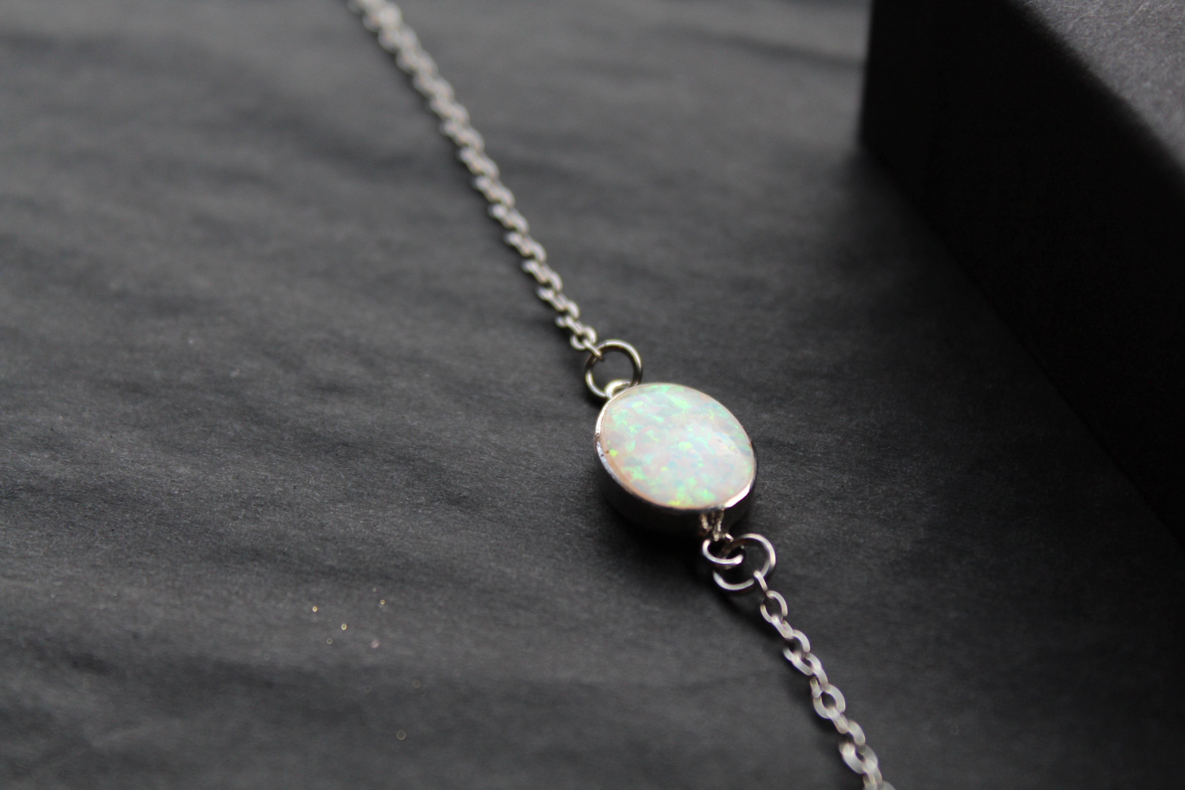 White Opalite Chain Bracelet
