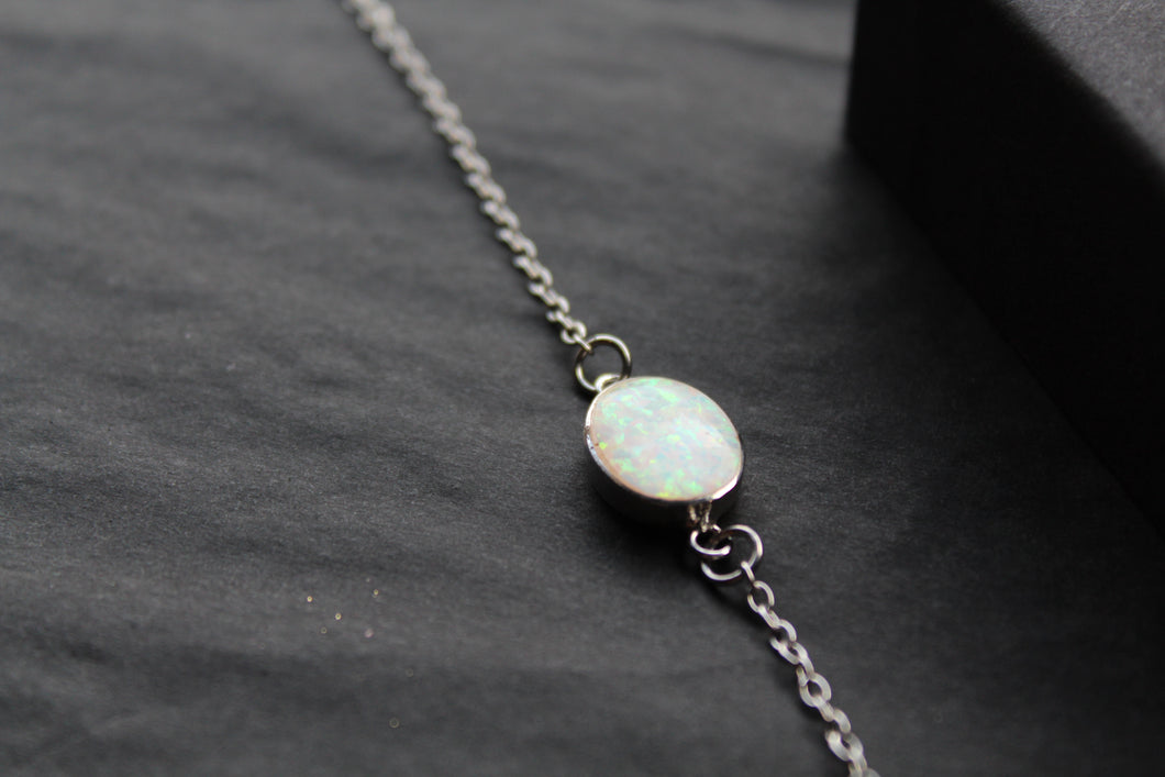 White Opalite Chain Bracelet
