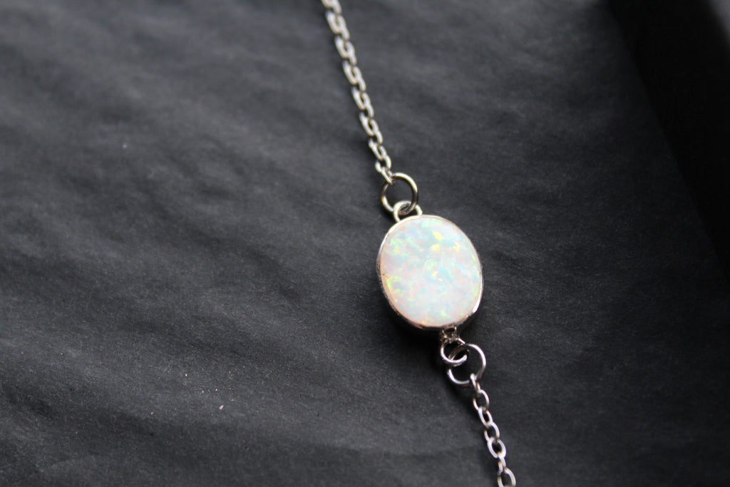 White Opalite Chain Bracelet
