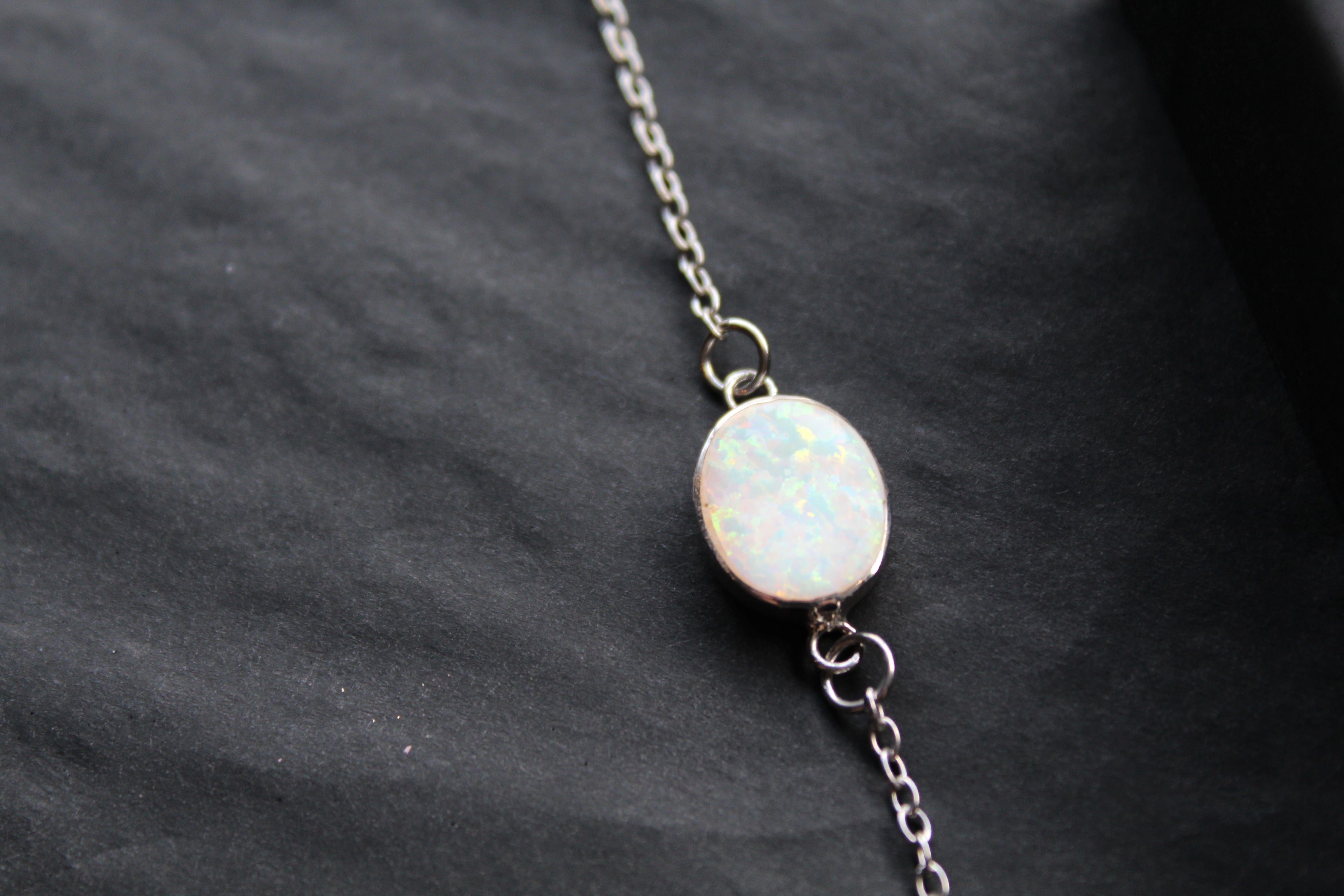 White Opalite Chain Bracelet