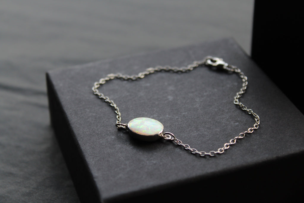 White Opalite Chain Bracelet