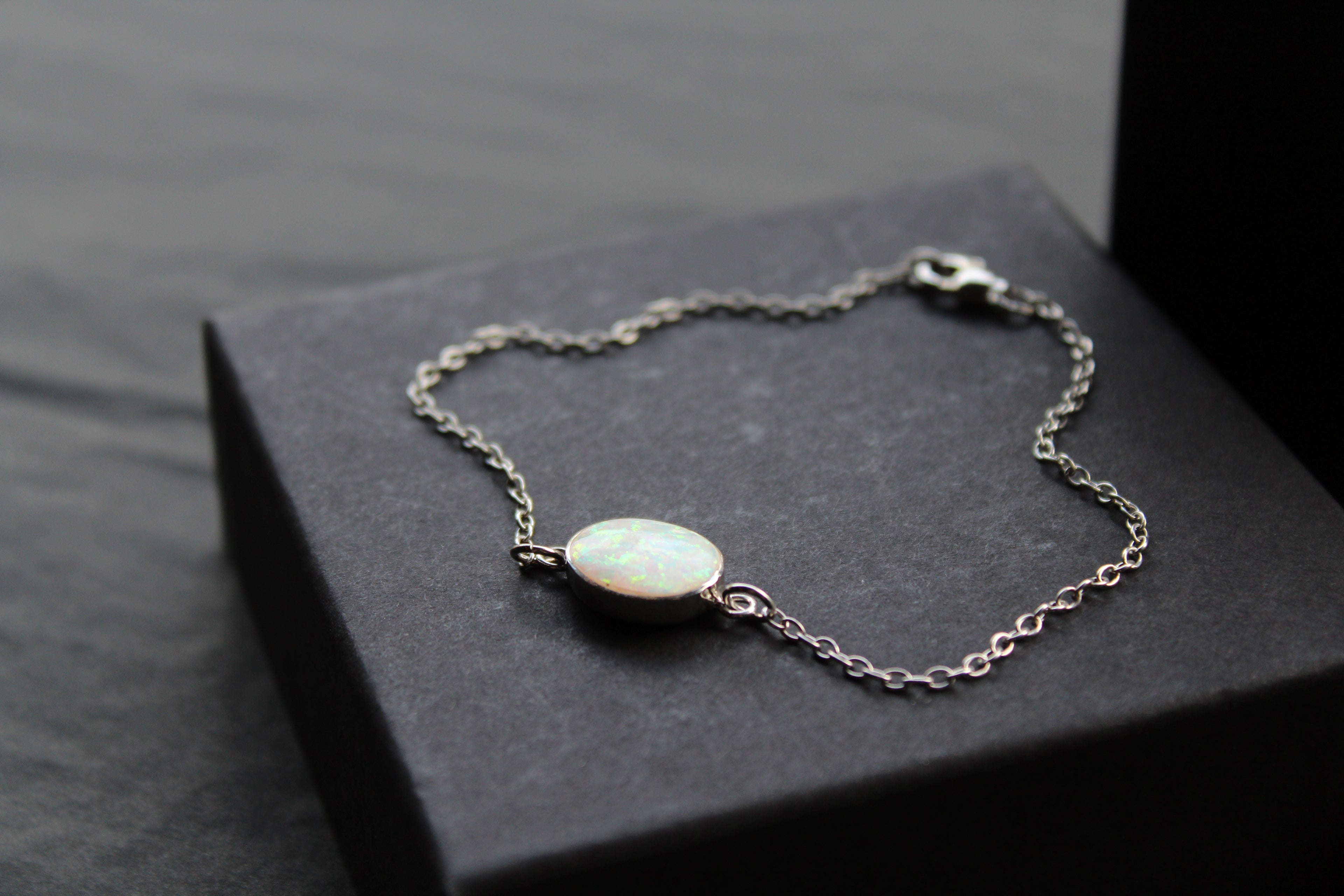 White Opalite Chain Bracelet