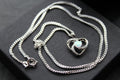 White Opalite & CZ Heart Necklace