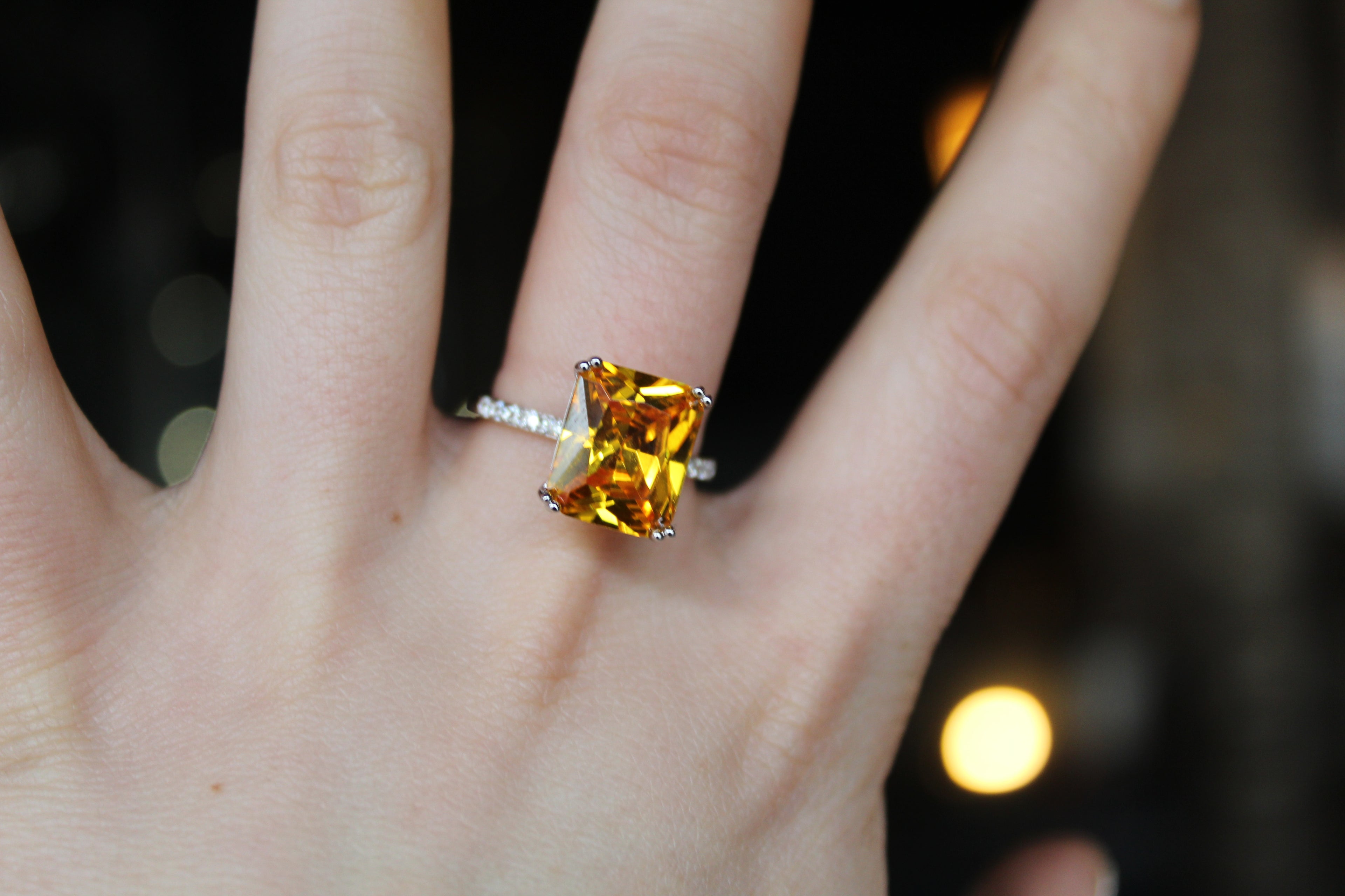 Yellow Fire Opal Ring