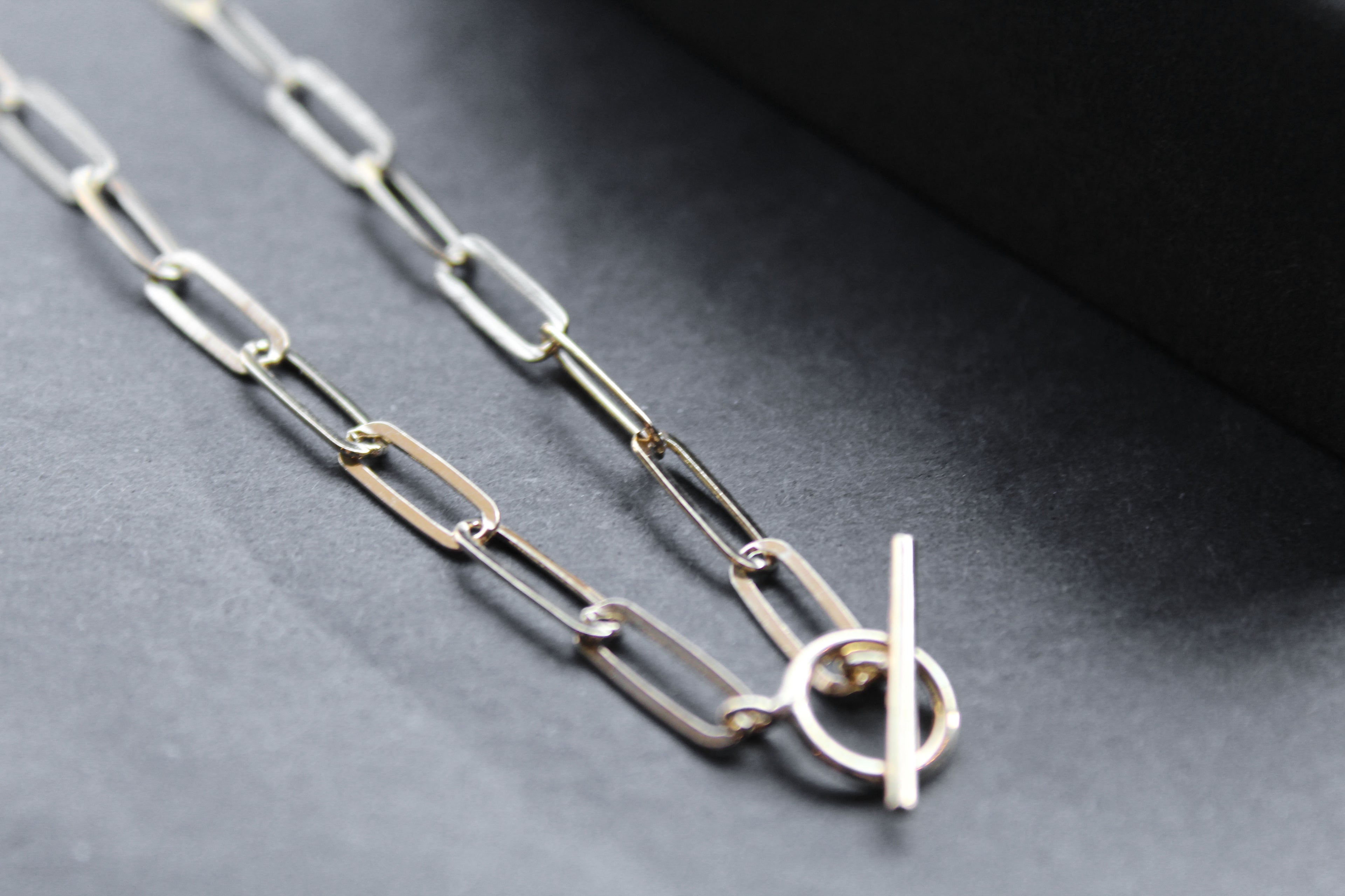 Yellow Gold Plated Oval Belcher Charm Necklace