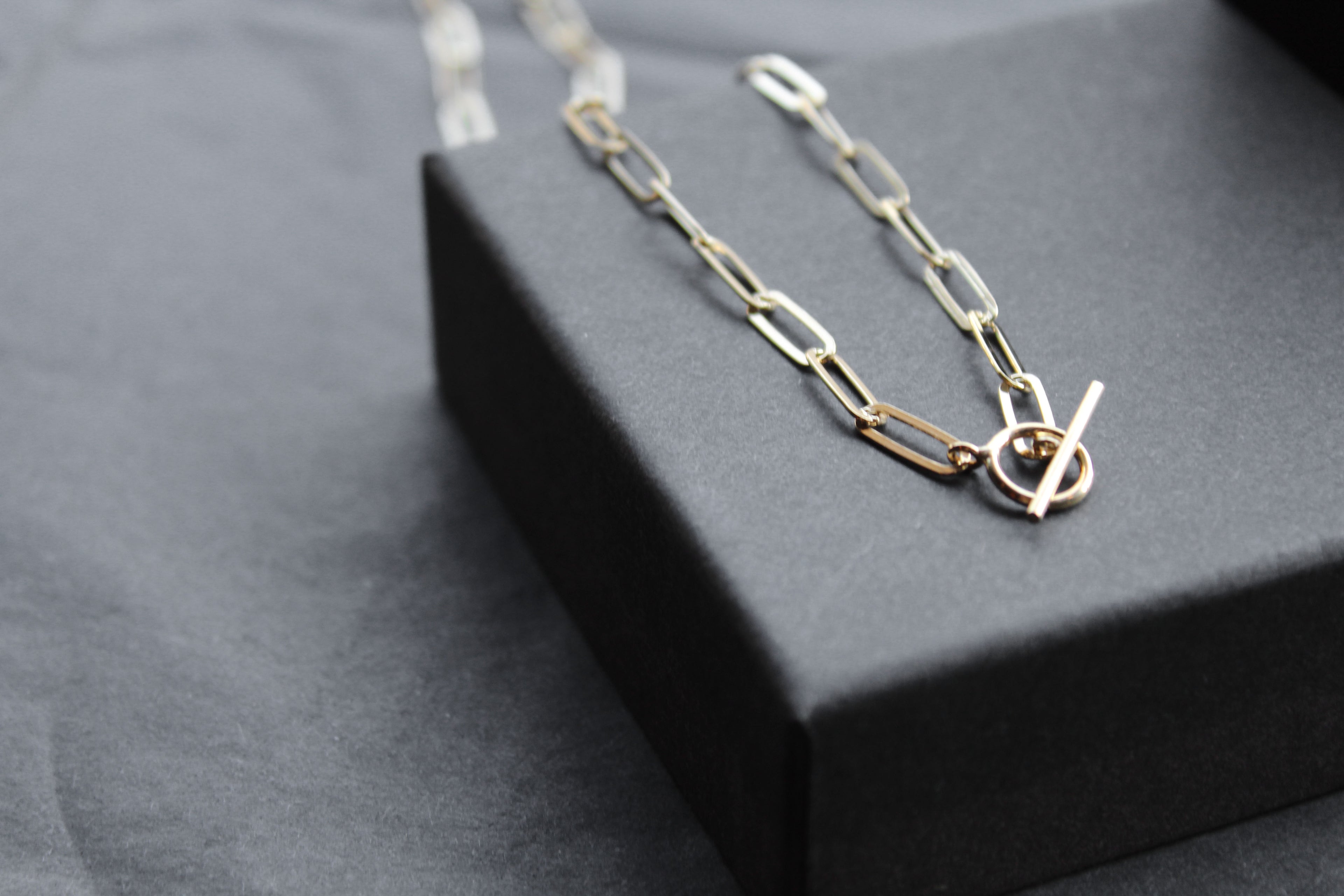 Yellow Gold Plated Oval Belcher Charm Necklace