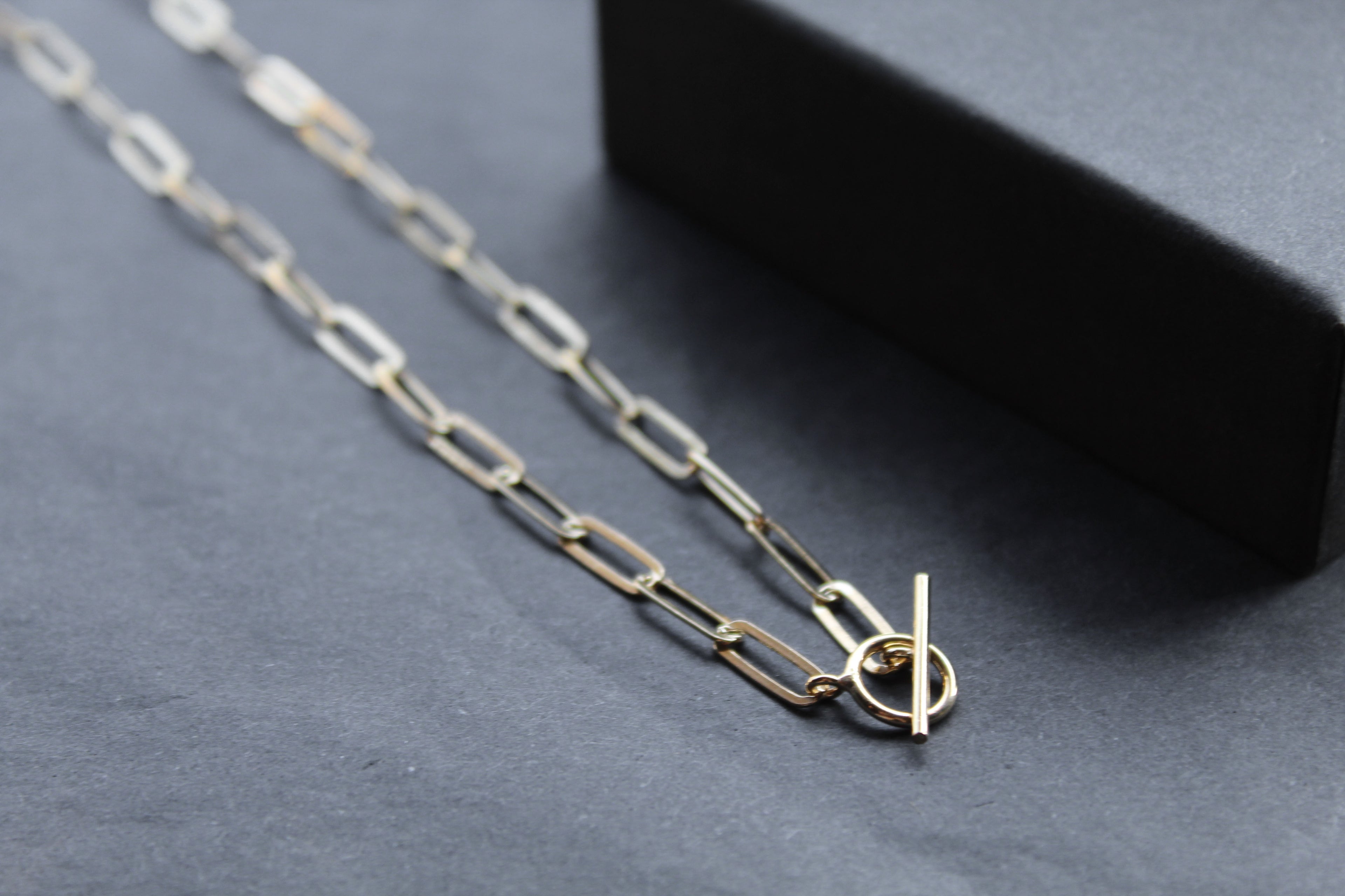 Yellow Gold Plated Oval Belcher Charm Necklace