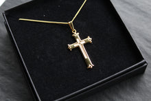 Load image into Gallery viewer, Yellow Gold Vermeil Cross on 20&quot; Chain

